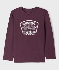 GEMO Tee-shirt manches longues avec motif sur l’avant garçon violet standard