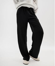 GEMO Pantalon ample en satin froissé femme noir standard