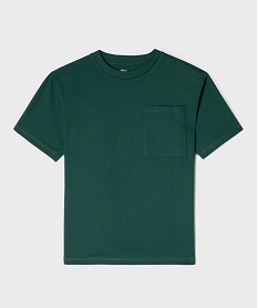 GEMO Tee-shirt uni à poche garçon Vert