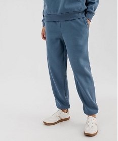 GEMO Pantalon de jogging en molleton uni à taille élastiquée femme bleu standard