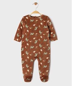 GEMO Pyjama dors-bien en velours avec motif dinosaures bébé marron standard