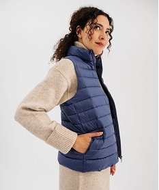 GEMO Doudoune fine sans manches à col montant femme bleu vif