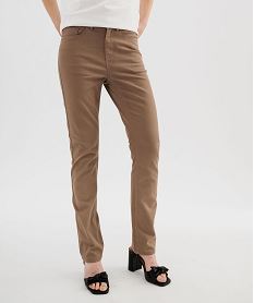 GEMO Pantalon coupe Regular taille normale femme Brun