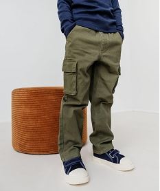 GEMO Pantalon cargo avec taille ajustable garçon kaki standard