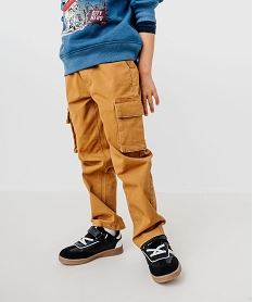 GEMO Pantalon cargo avec taille ajustable garçon Brun