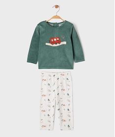 GEMO Pyjama en velours 2 pièces à motifs voitures bébé garçon vert standard