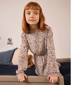GEMO Robe à manches longues à motifs fleuris fille - LuluCastagnette Multicolore