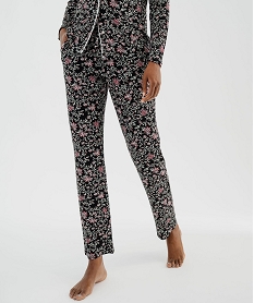 GEMO Pantalon de pyjama fluide femme Noir