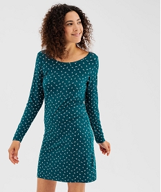 GEMO Chemise de nuit à manches longues femme Vert