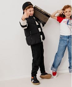 GEMO Pantalon parachute à taille élastiquée garçon noir standard