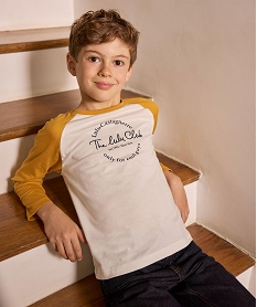 GEMO Tee-shirt à manches longues bicolore garçon - LuluCastagnette Blanc