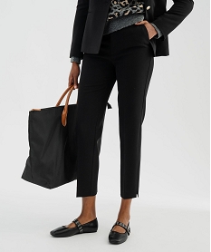 GEMO Pantalon de tailleur 910e coupe ajustée à fentes chevilles femme noir standard