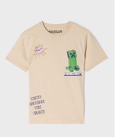 GEMO Tee-shirt manches courtes imprimé garçon - Minecraft beige standard