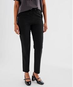 GEMO Pantalon droit en maille stretch à fines rayures pailletées femme noir standard