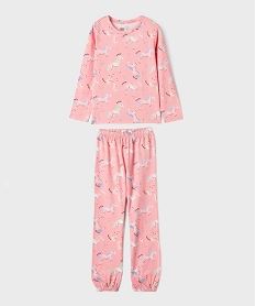 GEMO Pyjama en coton avec motifs poneys fille rose standard