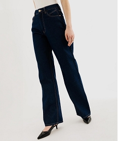 GEMO Jean wide leg taille haute femme Bleu