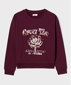 GEMO Sweat en molleton imprimé fille Rouge