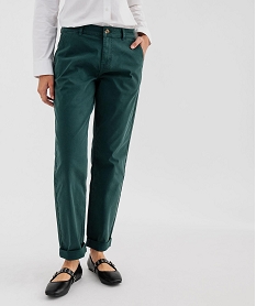 GEMO Pantalon chino coupe regular femme vert standard