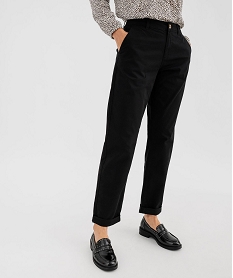 GEMO Pantalon chino en coton stretch femme noir standard