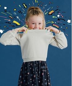 GEMO Robe avec haut sweat fille Beige