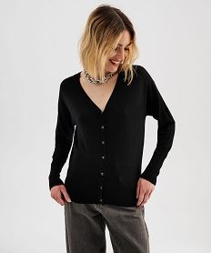 GEMO Gilet en maille fluide et douce femme noir standard