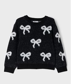 GEMO Pull douillet à motifs all over fille gris standard