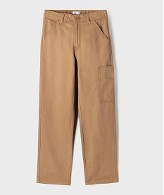GEMO Pantalon loose à poches cargo et taille élastiquée garçon marron standard