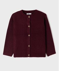 GEMO Gilet en grosse maille à col rond fille Violet