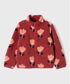 GEMO Sweat zippé à col montant en sherpa fille rose standard