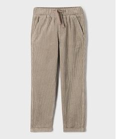 GEMO Pantalon velours coupe chino avec taille ajustable garçon beige standard