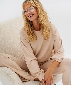 GEMO Pyjama en maille extensible femme Brun