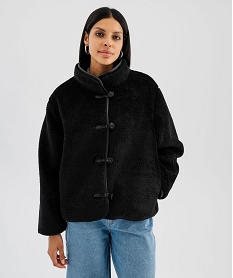 GEMO Blouson en fourrure imitation femme noir standard