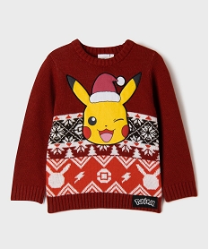 GEMO Pull de Noël avec motif Pikachu garçon - Pokemon Rouge