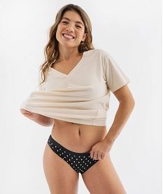 GEMO Culottes en coton stretch femme (lot de 5) - Les Pockets DIM noir standard