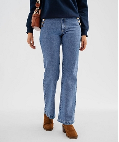 GEMO Jean droit à faux pont femme - LuluCastagnette Bleu