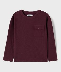 GEMO Tee-shirt manches longues en maille nid d’abeille garçon violet standard