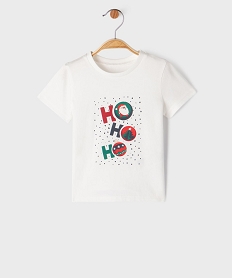 GEMO Tee-shirt manches courtes à motif spécial Noël bébé garçon Blanc