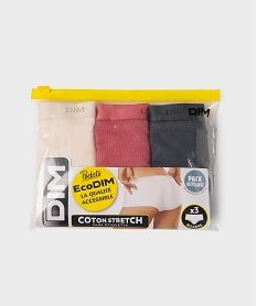 GEMO Boxers en coton stretch femme - Les Pockets Eco Dim (lot de 3) rose standard