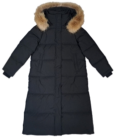 GEMO Doudoune longue avec capuche amovible femme noir standard