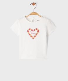 GEMO Tee-shirt manches courtes spécial Noël fille blanc standard