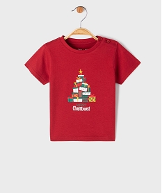 GEMO Tee-shirt manches courtes motif Noël bébé fille rouge standard