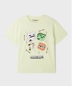 GEMO Tee-shirt manches courtes imprimé garçon - Minecraft Vert