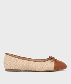 GEMO Ballerines en toile et cuir imitation femme - Valentina Baldano Brun