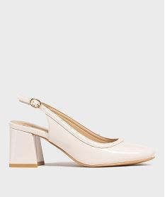 GEMO Escarpins slingback à bout carré femme - Follow Me Beige