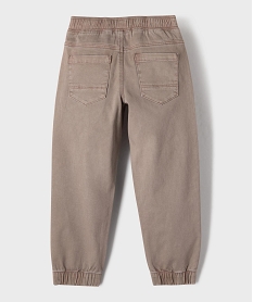 GEMO Pantalon jogger avec taille élastique ajustable garçon beige taupe