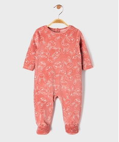 GEMO Pyjama en velours à motifs lapins bébé fille Rose