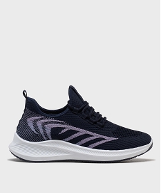 GEMO Baskets basses running en mesh à lacets femme - Valentina Baldano Bleu