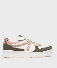 GEMO Baskets basses avec empiècements fantaisie femme - 5 Miles blanc standard