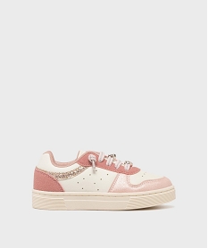 GEMO Baskets basses à lacets élastiques et détails brillants fille - Lovely Wings Rose
