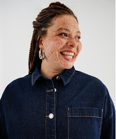 GEMO Veste en jean femme grande taille Bleu